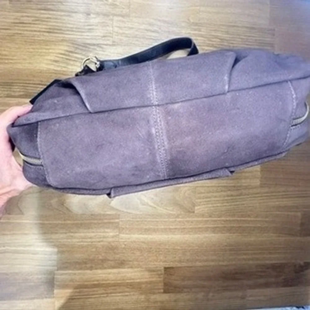 Chocolate Brown Genuine Suede Hobo Shoulder Bag Large Slouchy Purse NWT